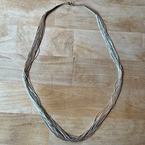 Liquid Silver Beaded Necklace